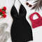 Soleia Summer V-Neck Backless Knitted Dress – Ombre Spaghetti Strap Vacation Dress with Wooden Bead Detail