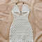Soleia Summer V-Neck Backless Knitted Dress – Ombre Spaghetti Strap Vacation Dress with Wooden Bead Detail