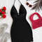 Soleia Summer V-Neck Backless Knitted Dress – Ombre Spaghetti Strap Vacation Dress with Wooden Bead Detail