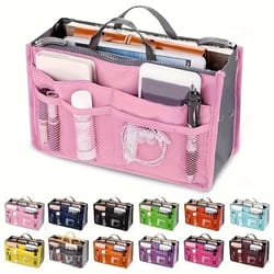 multifunctional double zipper large capacity storage bag – travel makeup & toiletry organizer