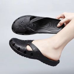 womens summer jelly platform slippers – breathable outdoor & indoor hole shoes for beach, house, and casual wear
