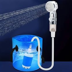 portable usb rechargeable shower head – outdoor camping shower & garden hose nozzle with standard connector