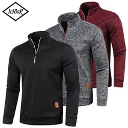 men's half-zip sweatshirt – thicker pullover hoodie with turtleneck design for spring & autumn outdoor wear