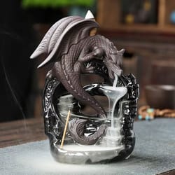 ceramic dragon backflow incense burner – vintage aromatherapy home decor and gift