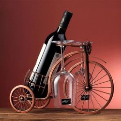 vintage metal wine rack – creative wine bottle and glass holder for bar & home decoration