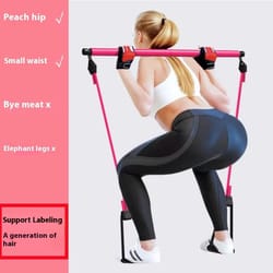 adjustable pilates stick – portable fitness bar with resistance bands for home workouts, yoga & full-body toning