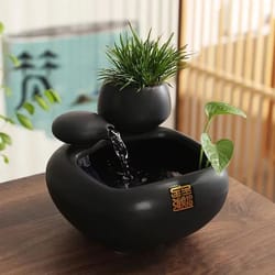 chinese style ceramic water fountain – desktop money-making ornament for home & office decor