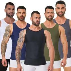 men's compression tank top – body shaper with tummy control & chest support