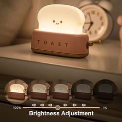 creative bread toast night light – usb rechargeable led lamp for bedroom & holiday decor