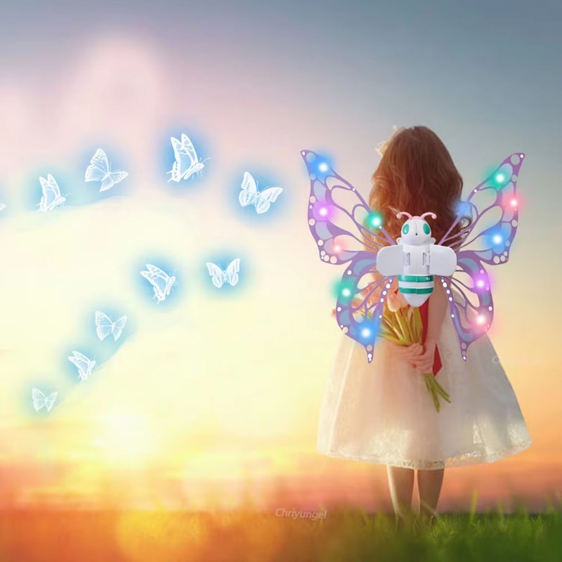Magical Electric Butterfly Fairy Wings With Lights Kids Cosplay DressUp Costume 9