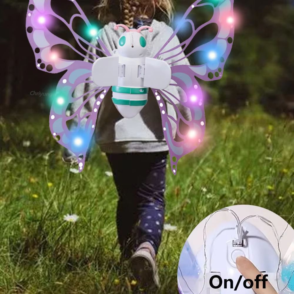 Magical Electric Butterfly Fairy Wings With Lights Kids Cosplay DressUp Costume 10