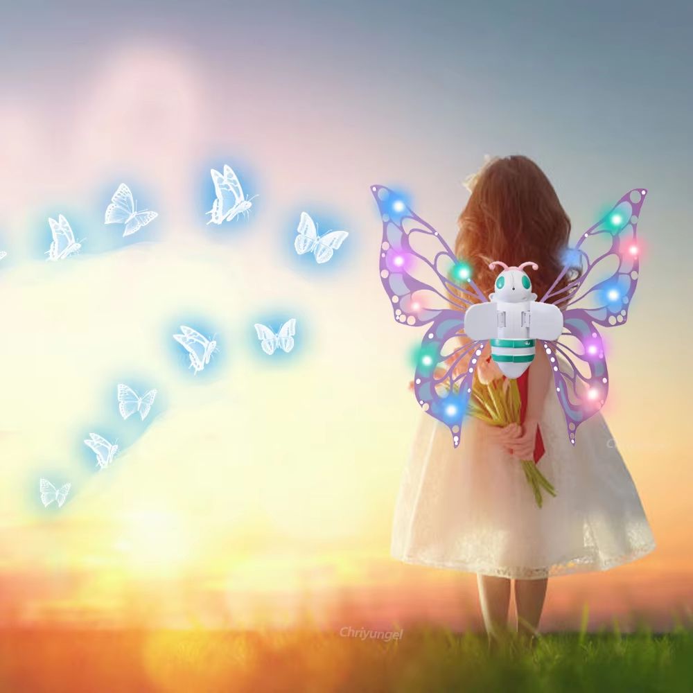 Magical Electric Butterfly Fairy Wings With Lights Kids Cosplay DressUp Costume 8