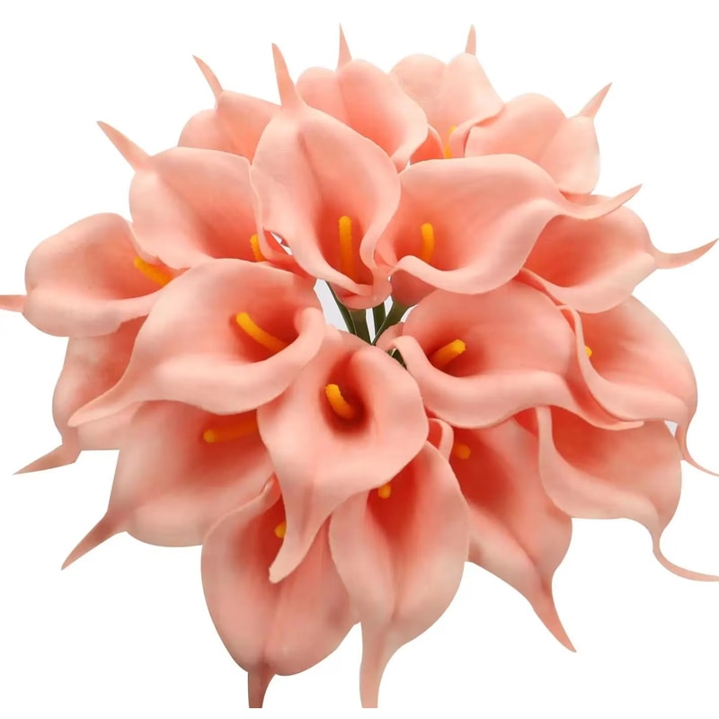 10Pcs White Calla Lily Artificial Flowers Real Touch PU Wedding Bouquet Home Decor 7