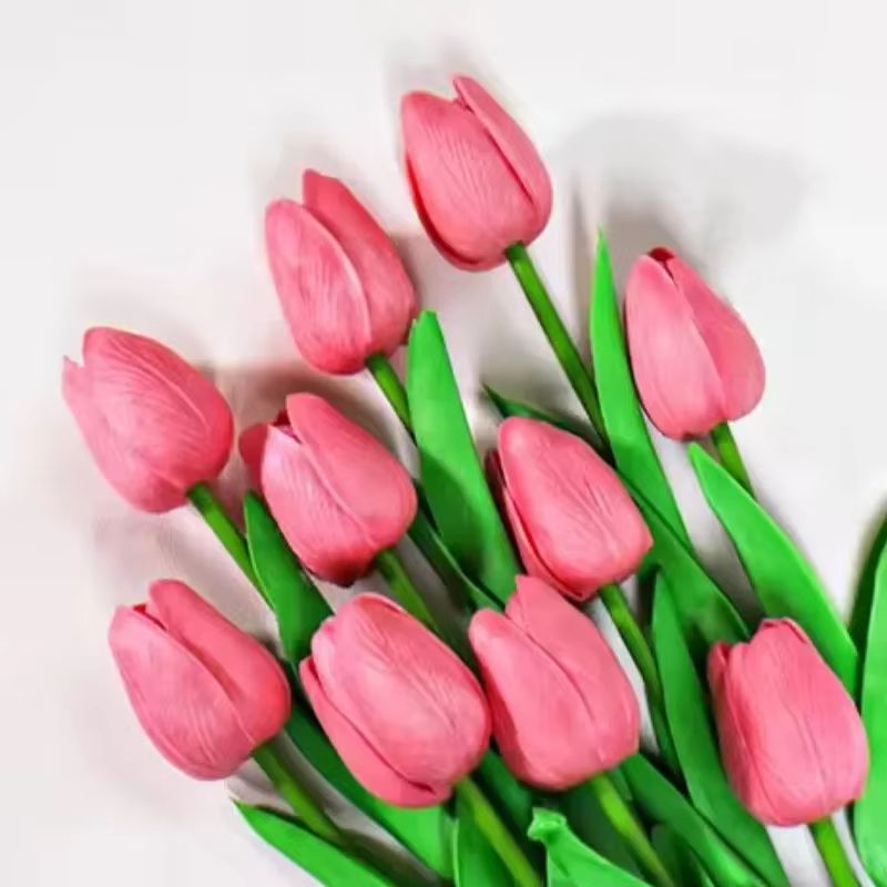 Artificial Tulip Bouquet Real Touch Fake Flowers For Home Wedding Party Decorations 135 Pcs 13