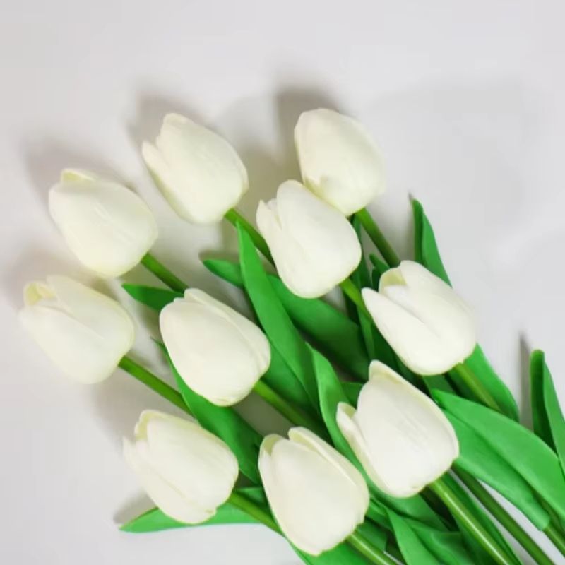 Artificial Tulip Bouquet Real Touch Fake Flowers For Home Wedding Party Decorations 135 Pcs 7