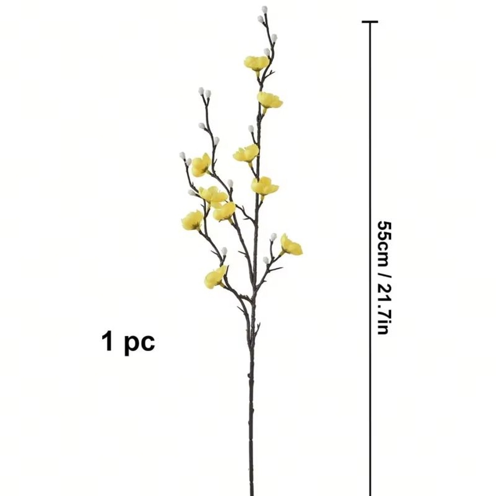 Elegant Artificial Plum Blossom Branch 2165inch Faux White Wintersweet Stem For Home Office Decor 10