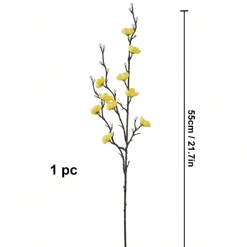 Elegant Artificial Plum Blossom Branch 2165inch Faux White Wintersweet Stem For Home Office Decor 10