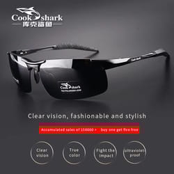 cook shark aluminum magnesium sunglasses – men's hd polarized driving glasses with lightweight frame