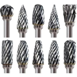 precisionpro tungsten carbide rotary burr set – 10-piece double-cut grinding & carving tools for dremel and electric rot