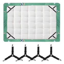 adjustable bed sheet and quilt holder set – elastic mattress clips for secure and neat bedding