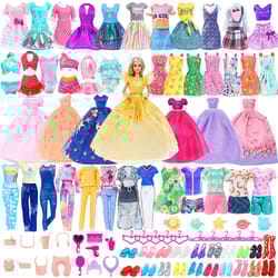 50-piece handmade doll clothes & accessories set for 11.5-inch dolls - fashion outfits, dresses, and play accessories