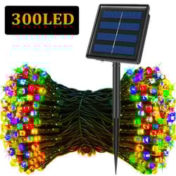 lumaglow 300led solar string lights – 8 mode waterproof fairy lights for outdoor christmas & garden decoration