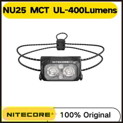 nitecore nu25 mct ul 400 lumens rechargeable headlamp – ultra-light usb-c outdoor lighting for camping, hiking & running