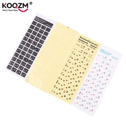 ukrainian keyboard sticker set – clear & black background with white, blue, or red letters for universal laptops and pcs