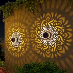 solar scene metal wall lamp – ip65 outdoor fence & yard lighting