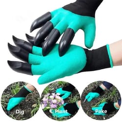 breathable waterproof gardening gloves with claws – non-slip protective latex gloves for digging, planting & yard work
