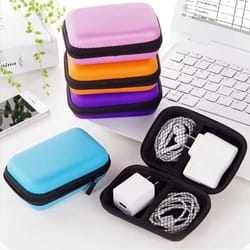 gearpack compact tech travel storage bag – zipper case for earphones, chargers & cable organization