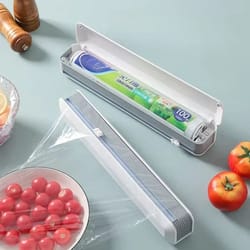 magnetic kitchen wrap dispenser & cutter box – reusable cling film, foil & aluminum dispenser