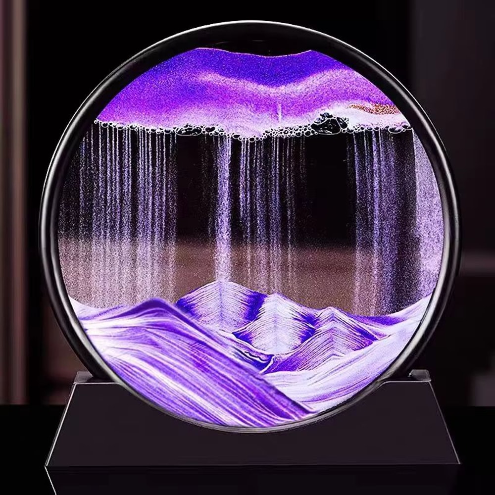 3D Moving Sand Art Picture Round Glass Deep Sea Sandscape Hourglass Quicksand Craft For Office Hom