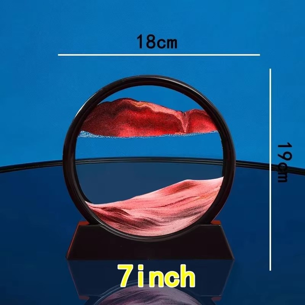 3D Moving Sand Art Picture Round Glass Deep Sea Sandscape Hourglass Quicksand Craft For Office Hom