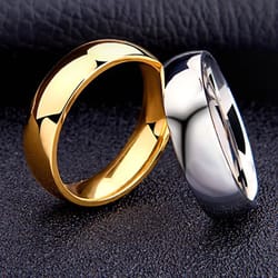 simple 6mm (0.24 in) titanium wedding ring for women and men hypoallergenic stainless steel couple band