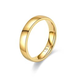 gold plated simple couple wedding engagement ring