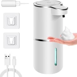 autofoam touchless 12.8-oz usb-rechargeable foam soap dispenser – 4-level adjustable for bathroom & kitchen