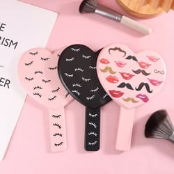 heart-shaped handheld eyelash inspection mirror – portable makeup gadget