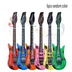 rockstar inflatable guitar set (6-piece, 37" pvc instruments) – stage & party props