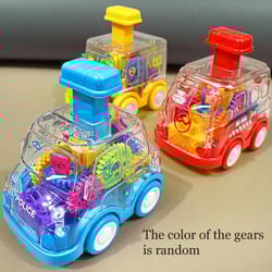press and go transparent gear car toy for toddlers