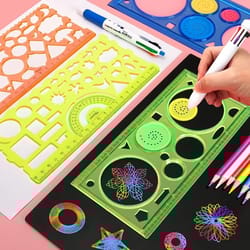 creative geometry spirograph drawing stencils set for kids art & crafts