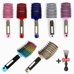 nylon bristle wet & curly hair detangling brush