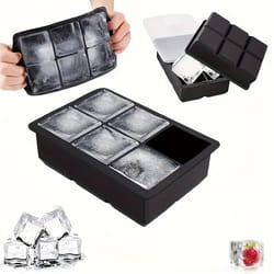 multi-grid silicone ice tray set with lid – 4/6/8-grid flexible ice cube mold for drinks & cocktails
