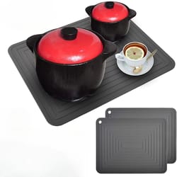 silicone square hot plate mat – heat resistant non slip pot mat for kitchen & dining tables