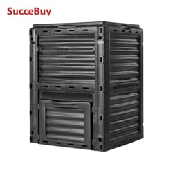 succebuy bpa free large capacity outdoor garden compost bin with lid and bottom door