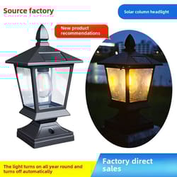 waterproof solar garden pillar head lights for outdoor villa and landscape decor