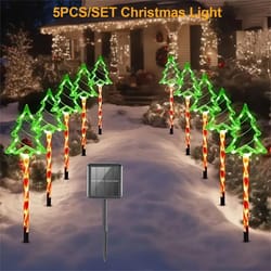 solar candy cane pathway lights set with 8 lighting modes for outdoor christmas decor