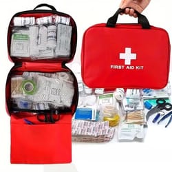 184-piece comprehensive first aid kit with portable medical bag