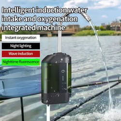 outdoor usb portable fishing oxygen pump with intelligent sensor and led light