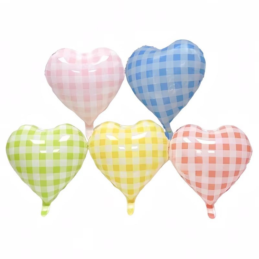 18Inch HeartShaped Aluminum Foil Balloons Set Of 5 For Party And Wedding Decor 4